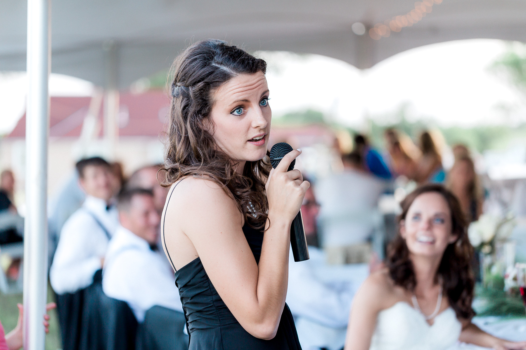 bride's sister giving toast