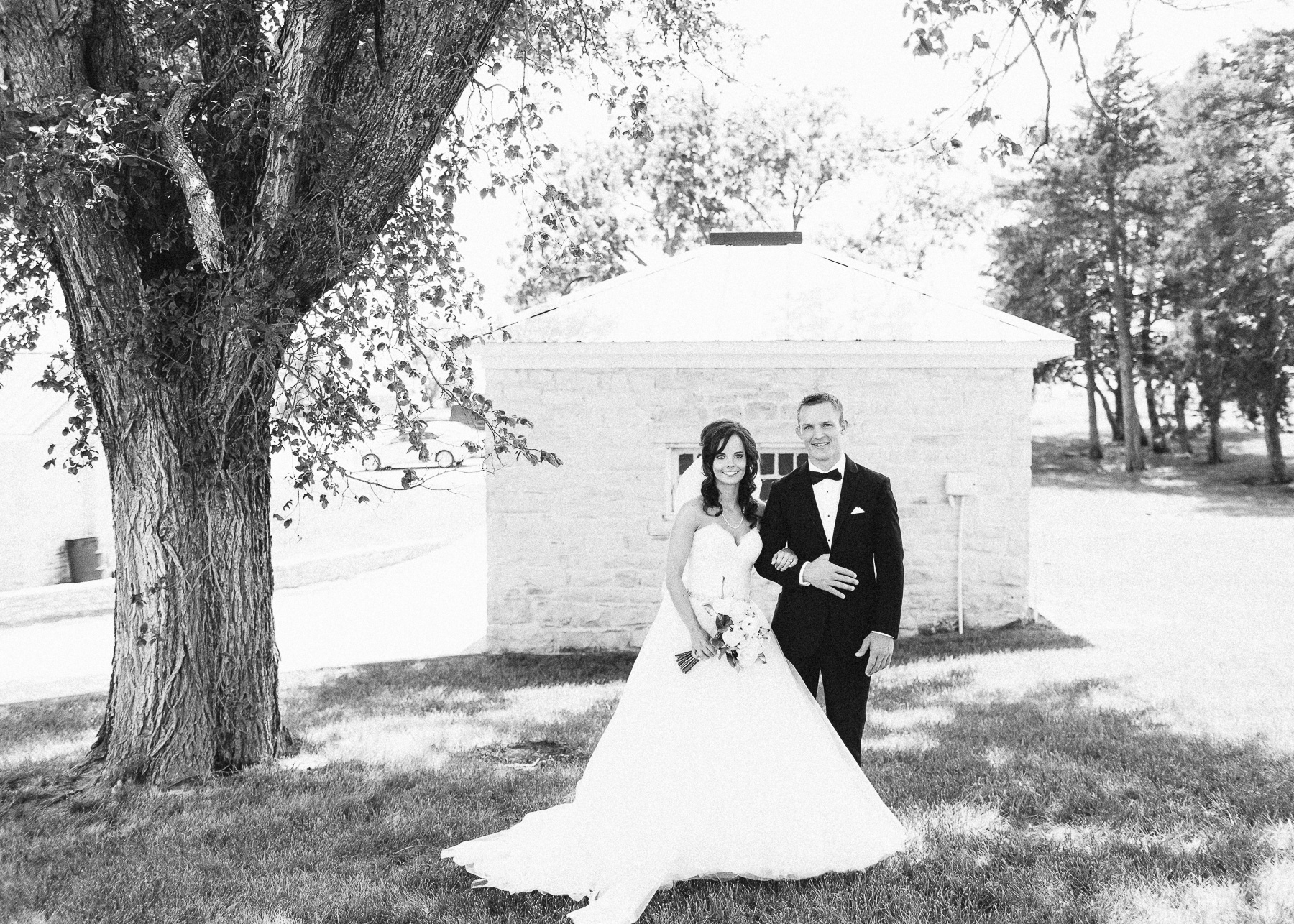 bride and groom black and white