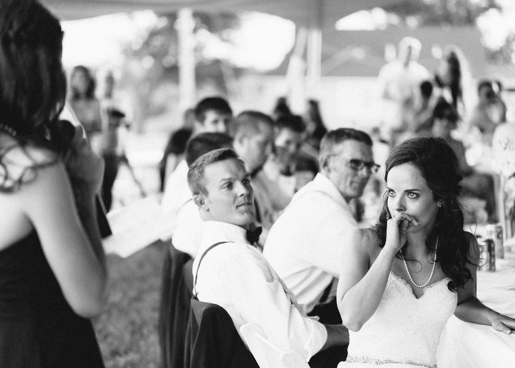 tears from bride at sister's toast