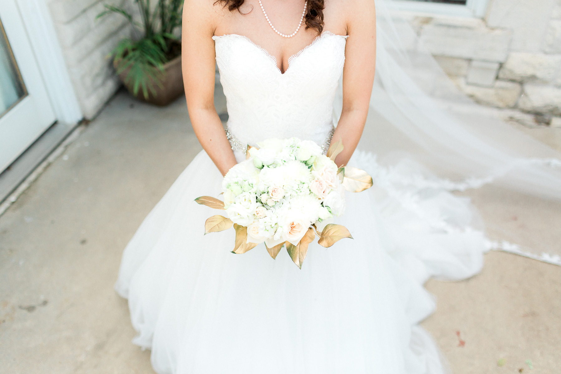 bride with flowers