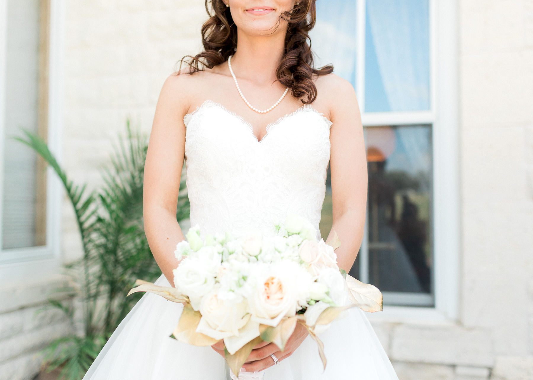 bride with flowers