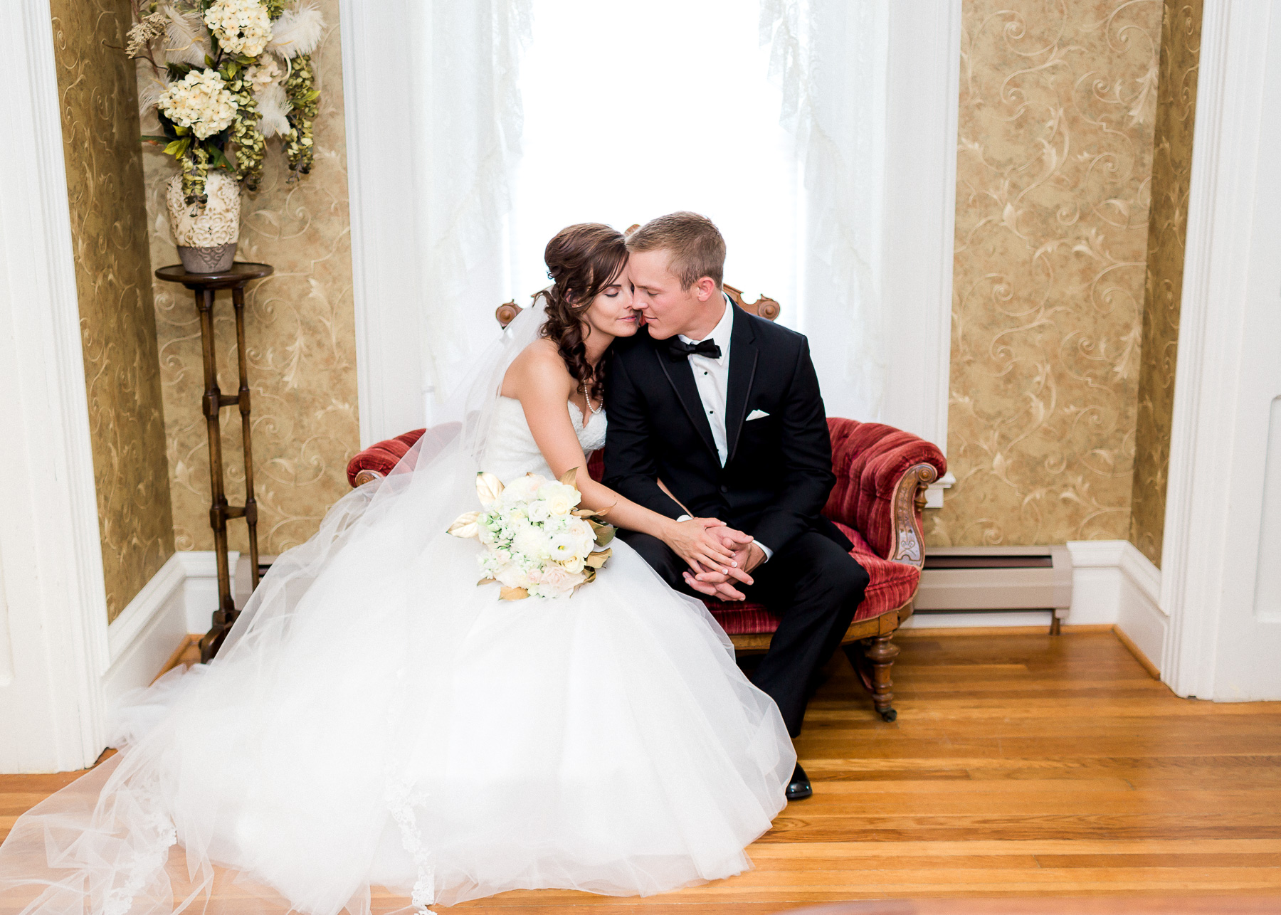 bride and groom portrait sitting