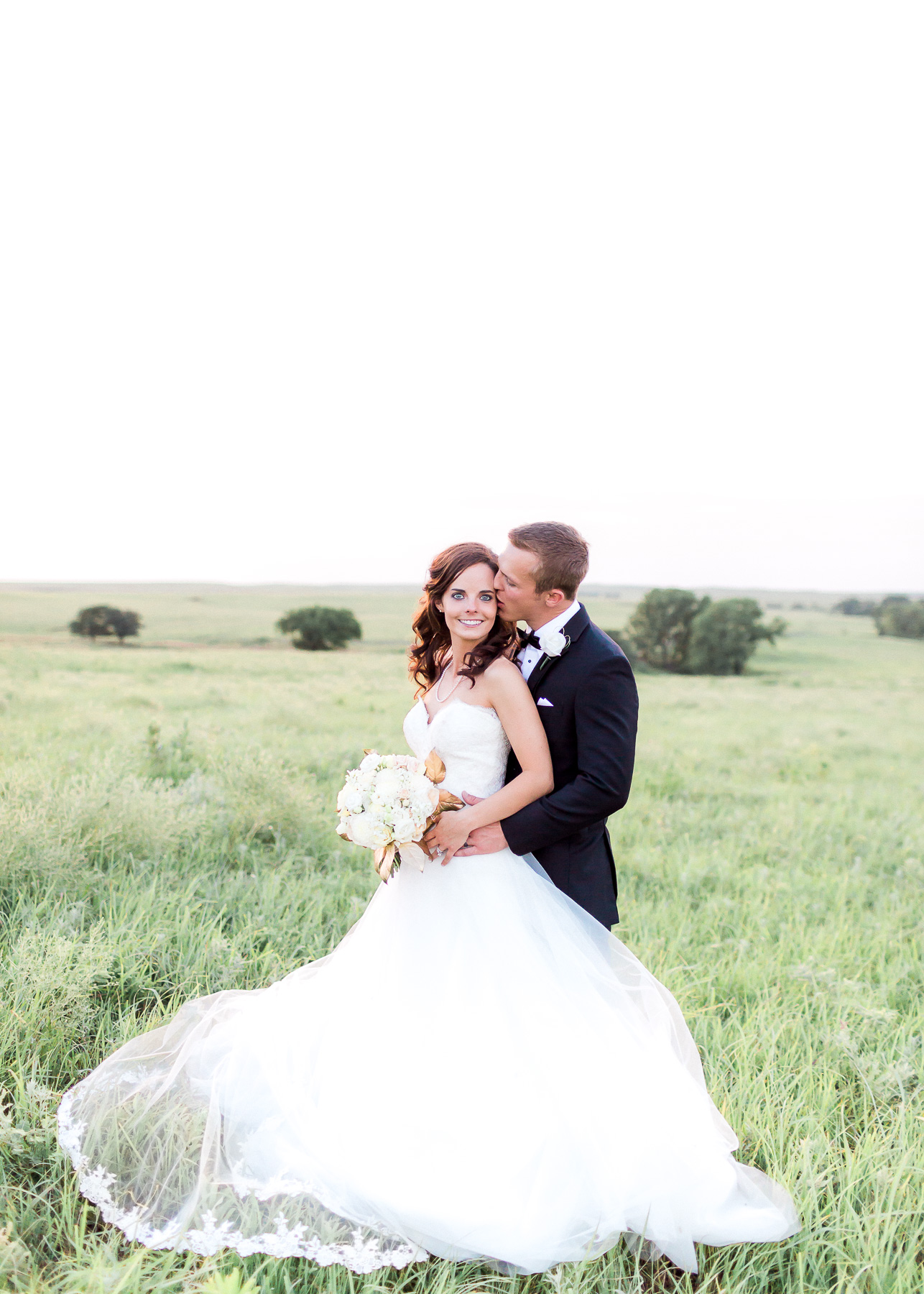 bride and groom sunset portraits