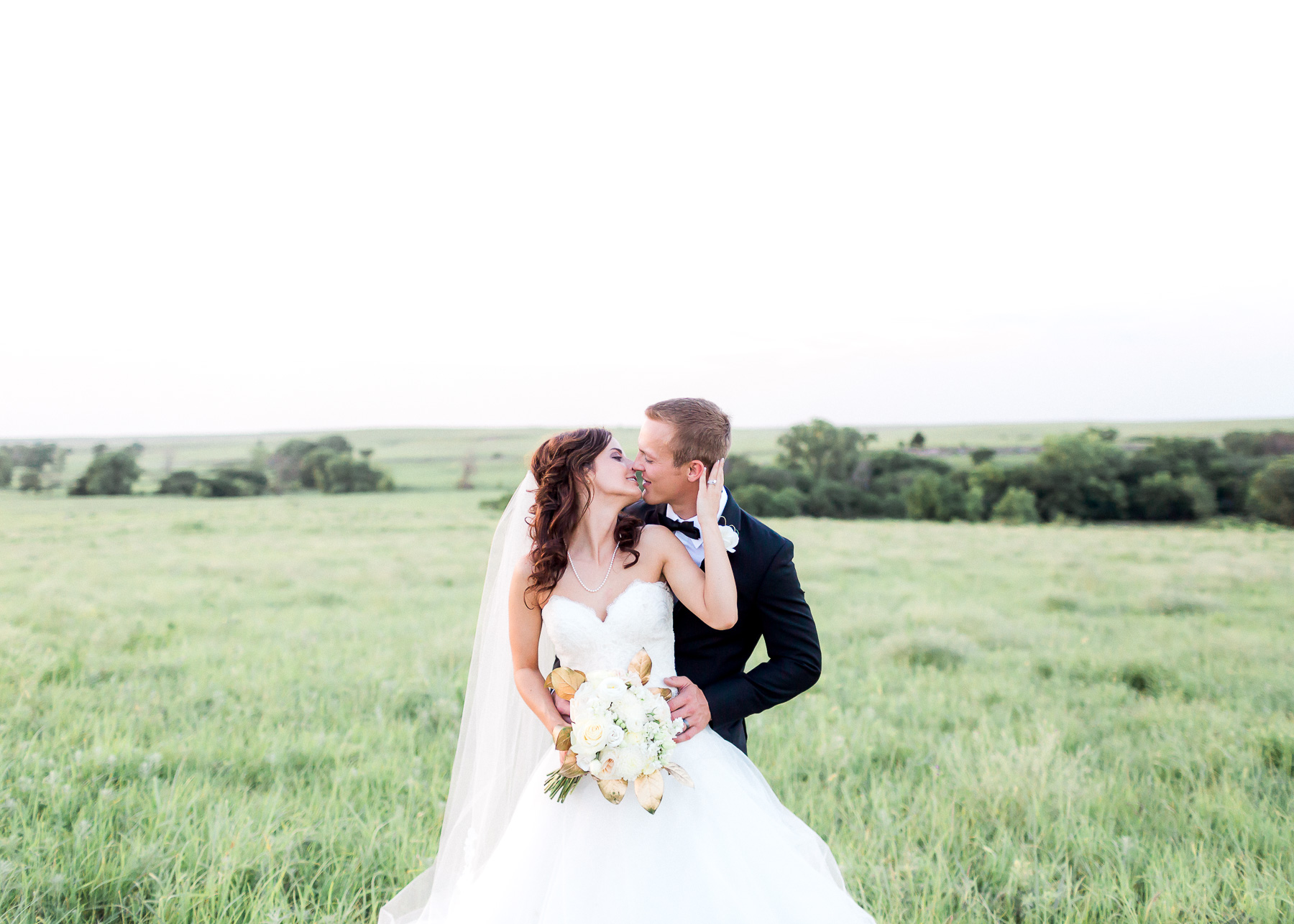 bride and groom sunset portraits