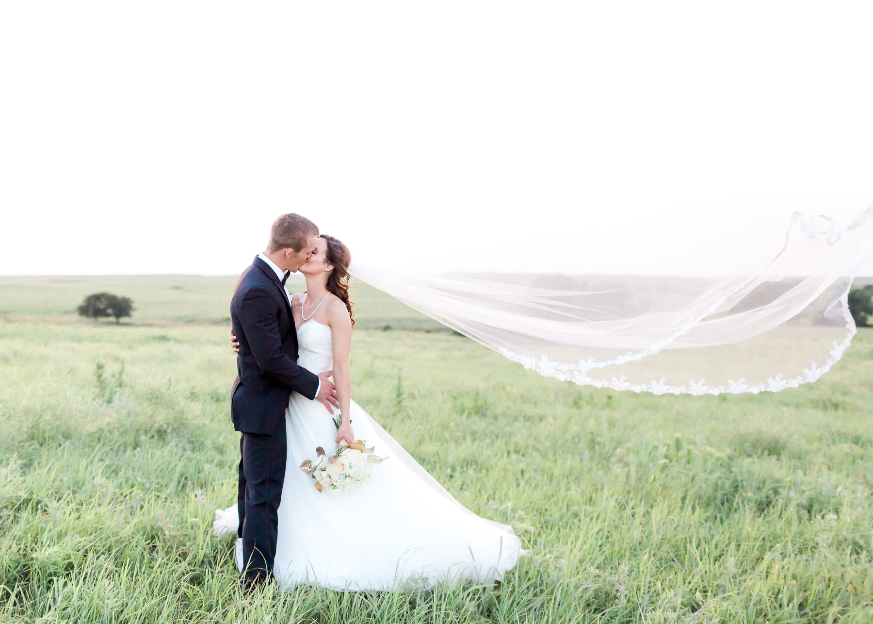 bride and groom sunset portraits