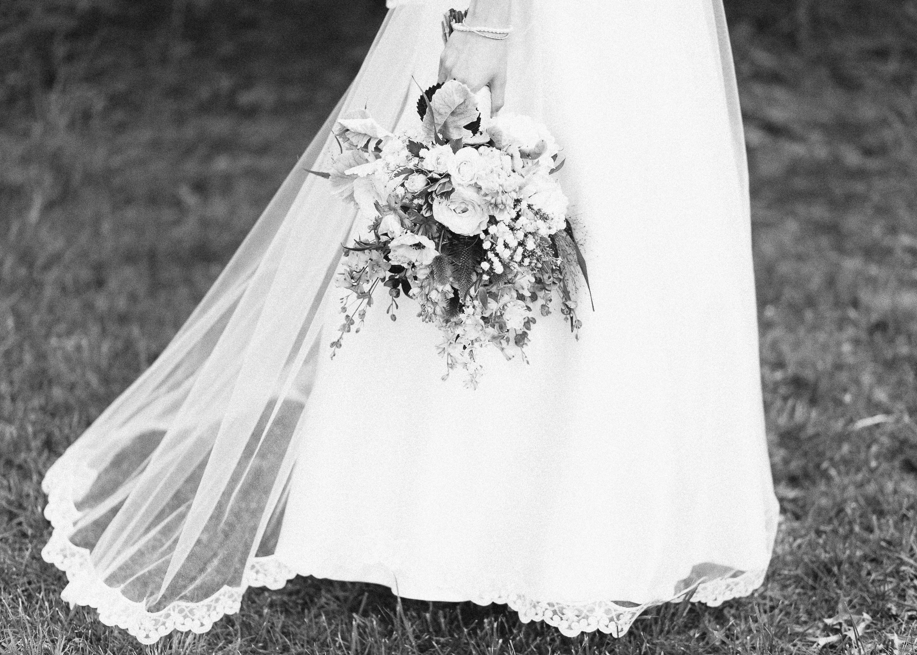 bride with flowers