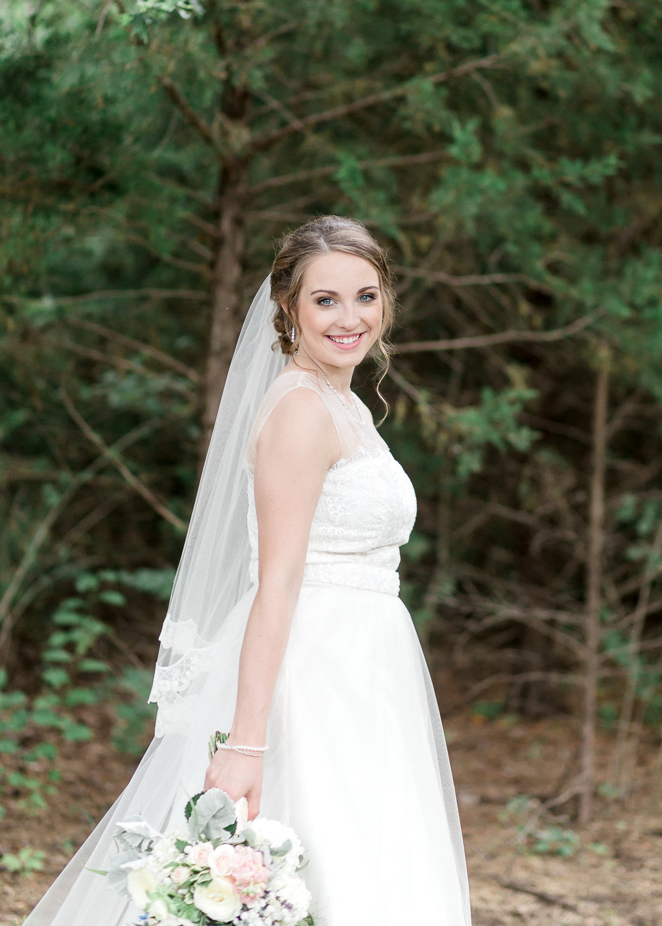 bride with flowers