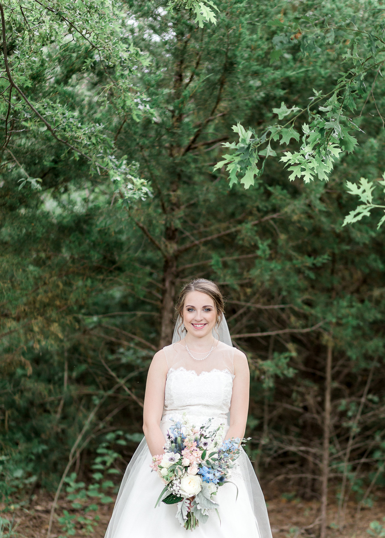 bride with flowers