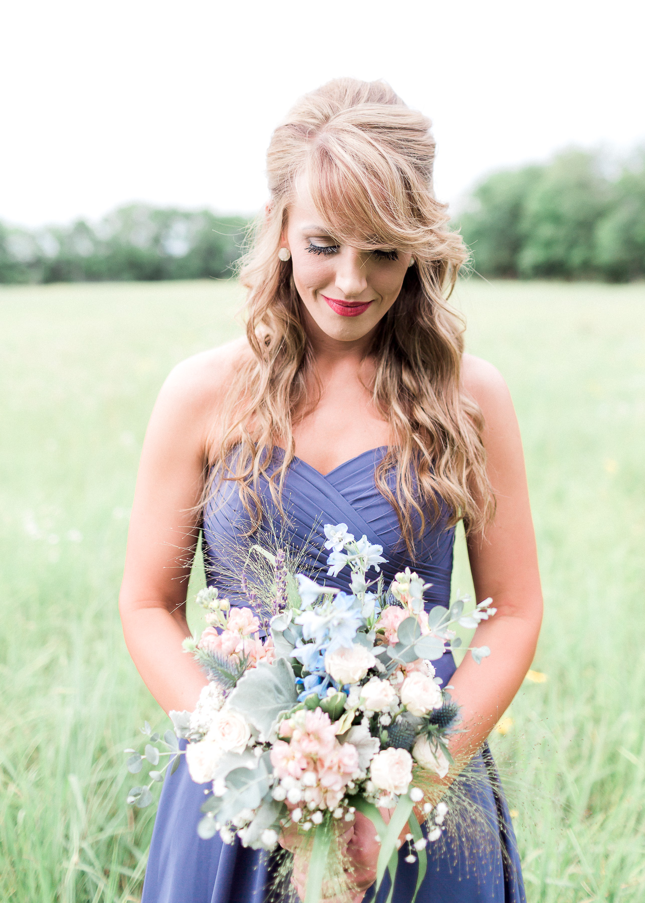 bridesmaid with flowers