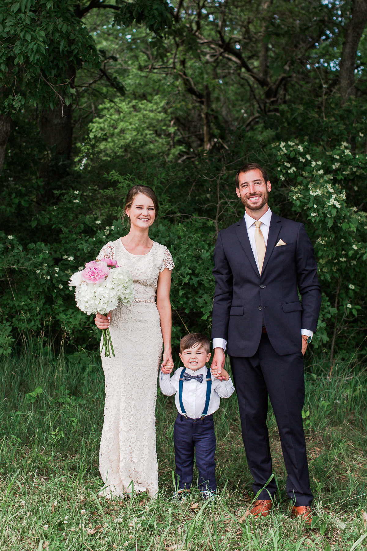 Bride and Groom with Ring Bearer