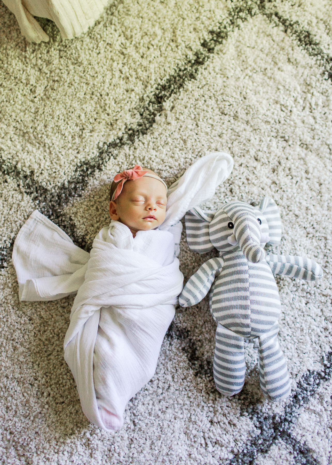 baby and elephant stuffy